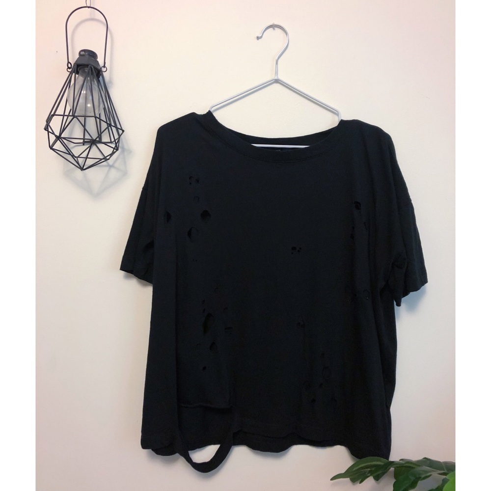 NWOT F21 Distressed Oversized Tee
